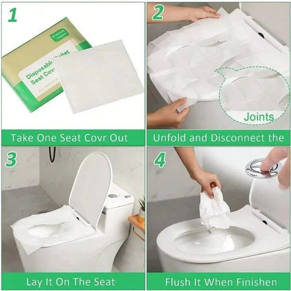 10-100 pezzi Coprisedile igienico monouso, accessori portatili per bagno, tappetino impermeabile per toilette da viaggio, campeggio, hotel
