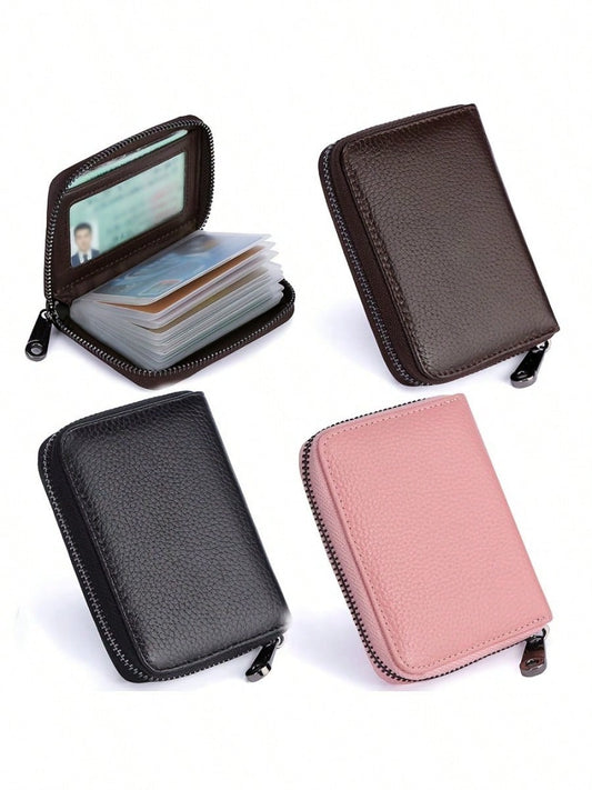 Porta carte , con cerniera neutra, capacità 22 carte, utilizzabile per banca, carte di credito, debito, biglietti da visita e ID, ottimo per il ritorno a scuola e forniture scolastiche
