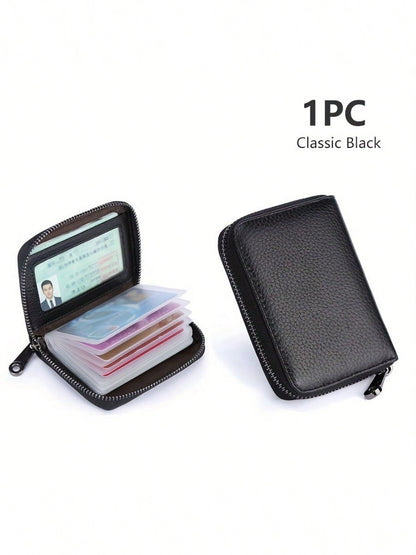 Porta carte , con cerniera neutra, capacità 22 carte, utilizzabile per banca, carte di credito, debito, biglietti da visita e ID, ottimo per il ritorno a scuola e forniture scolastiche
