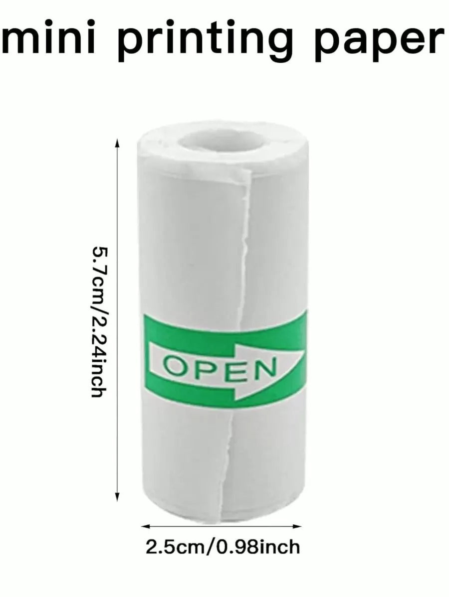 Carta adesiva bianca per stampante fotografica portatile ad alta definizione, adatta per la stampa di appunti di studio, lavoro, foto, immagini e memo, carta per mini stampante, 57mm