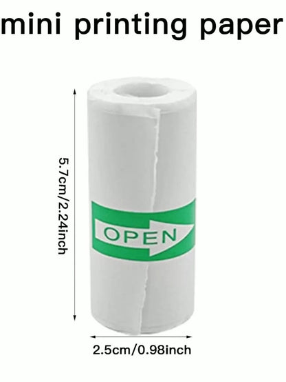 Carta adesiva bianca per stampante fotografica portatile ad alta definizione, adatta per la stampa di appunti di studio, lavoro, foto, immagini e memo, carta per mini stampante, 57mm