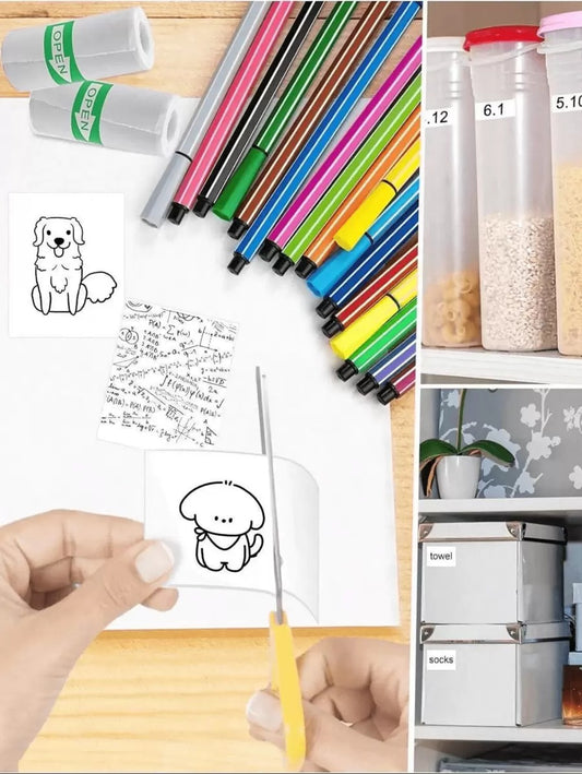 Carta adesiva bianca per stampante fotografica portatile ad alta definizione, adatta per la stampa di appunti di studio, lavoro, foto, immagini e memo, carta per mini stampante, 57mm
