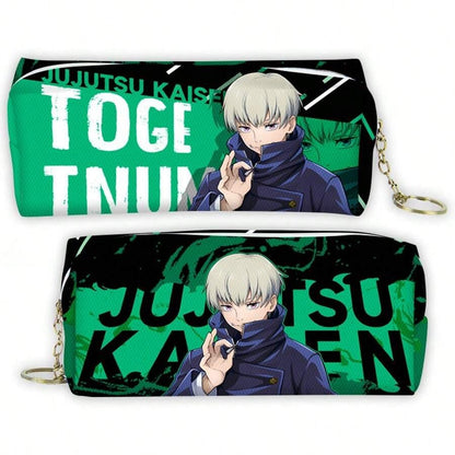Jujutsu Kaisen 1 pezzo Borsa per cancelleria, astuccio, borsa per accessori 2D, portamonete, organizer da scrivania, ispirata all'anime Jujutsu Kaisen, per forniture scolastiche