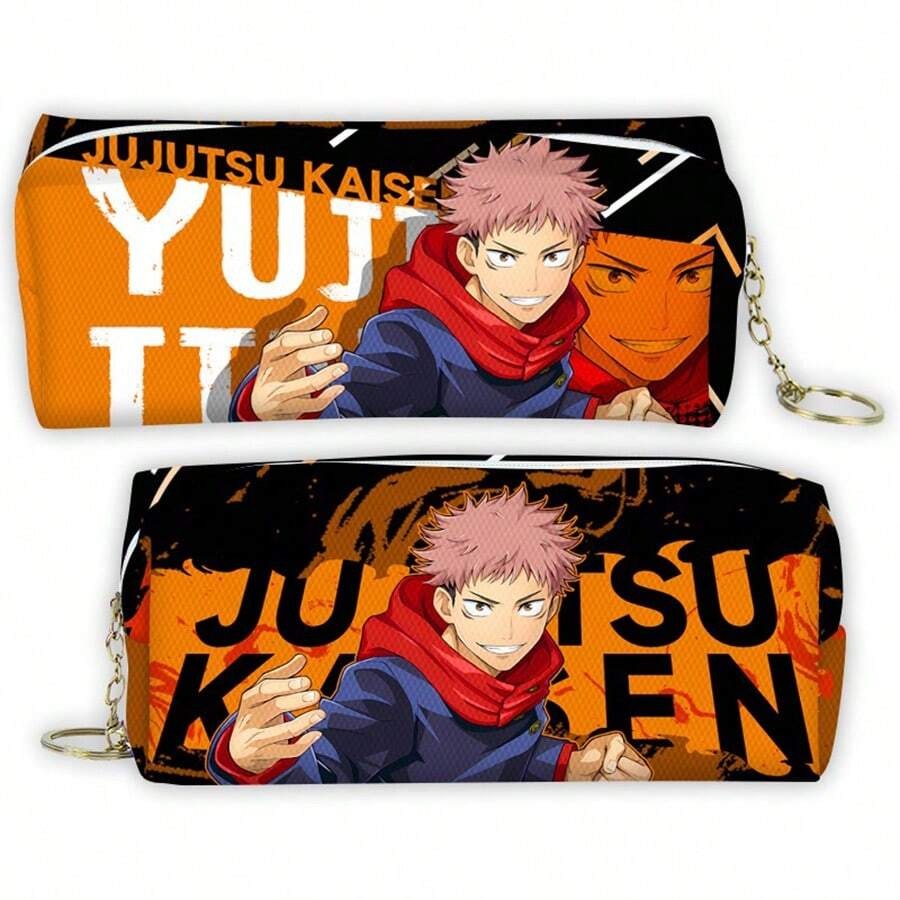 Jujutsu Kaisen 1 pezzo Borsa per cancelleria, astuccio, borsa per accessori 2D, portamonete, organizer da scrivania, ispirata all'anime Jujutsu Kaisen, per forniture scolastiche