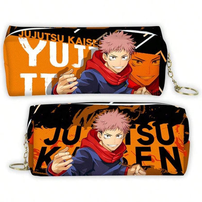 Jujutsu Kaisen 1 pezzo Borsa per cancelleria, astuccio, borsa per accessori 2D, portamonete, organizer da scrivania, ispirata all'anime Jujutsu Kaisen, per forniture scolastiche