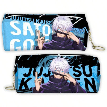 Jujutsu Kaisen 1 pezzo Borsa per cancelleria, astuccio, borsa per accessori 2D, portamonete, organizer da scrivania, ispirata all'anime Jujutsu Kaisen, per forniture scolastiche