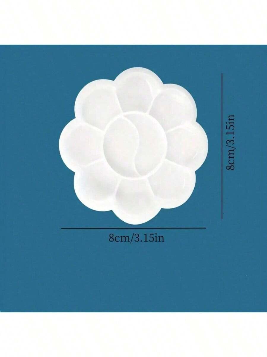 Mini tavolozza a forma di fiore in plastica - Vassoio per miscelazione di colori per acquerelli e pittura a guazzo, per il ritorno a scuola