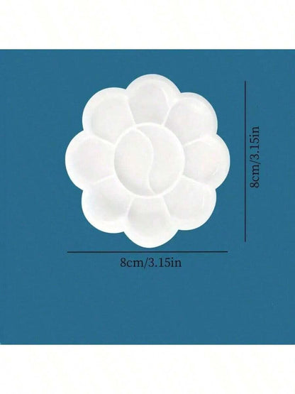 Mini tavolozza a forma di fiore in plastica - Vassoio per miscelazione di colori per acquerelli e pittura a guazzo, per il ritorno a scuola