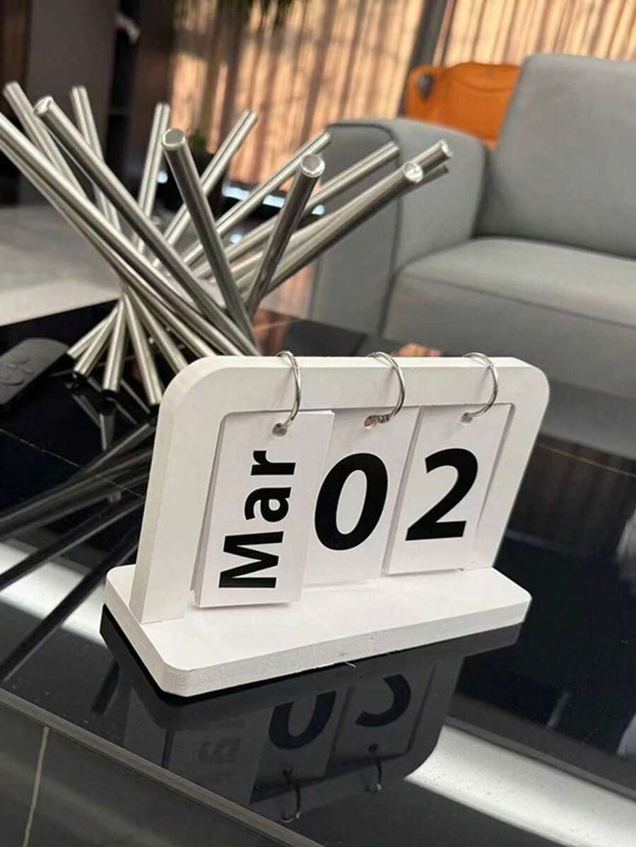 Semplice calendario da scrivania in legno, accessorio fotografico per decorazione domestica, ufficio, camera da letto, articoli scolastici