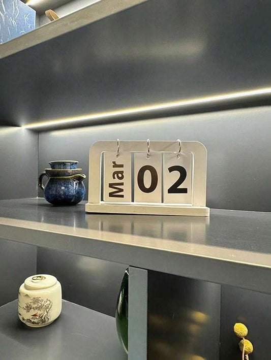 Semplice calendario da scrivania in legno, accessorio fotografico per decorazione domestica, ufficio, camera da letto, articoli scolastici