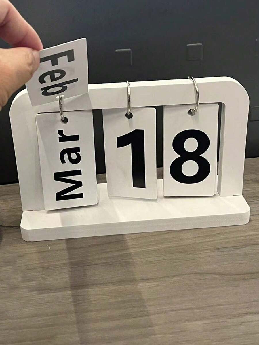 Semplice calendario da scrivania in legno, accessorio fotografico per decorazione domestica, ufficio, camera da letto, articoli scolastici