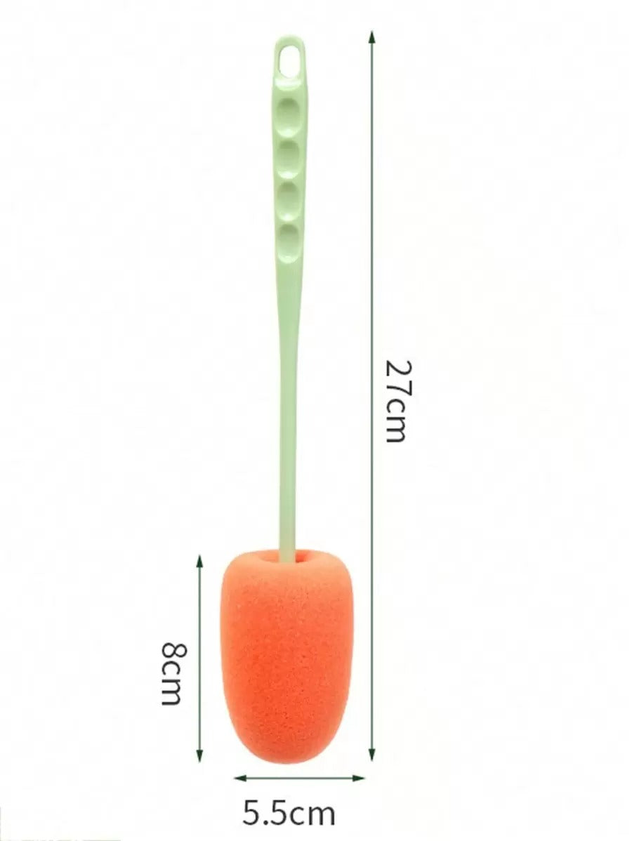 Spazzola multicolore in silicone con manico lungo per la pulizia di tazze, bottiglie e stoviglie in cucina, pulitore riutilizzabile per teiere, bottiglie di latte