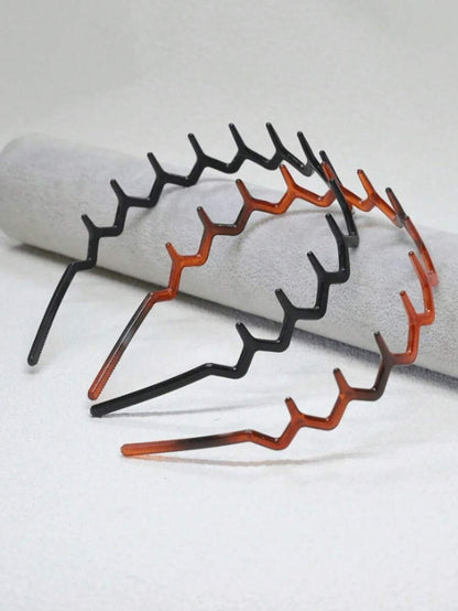 2 pezzi Cerchietto in stile semplice e alla moda con denti ondulati e antiscivolo, elegante, adatto per trucco, lavaggio e uso quotidiano