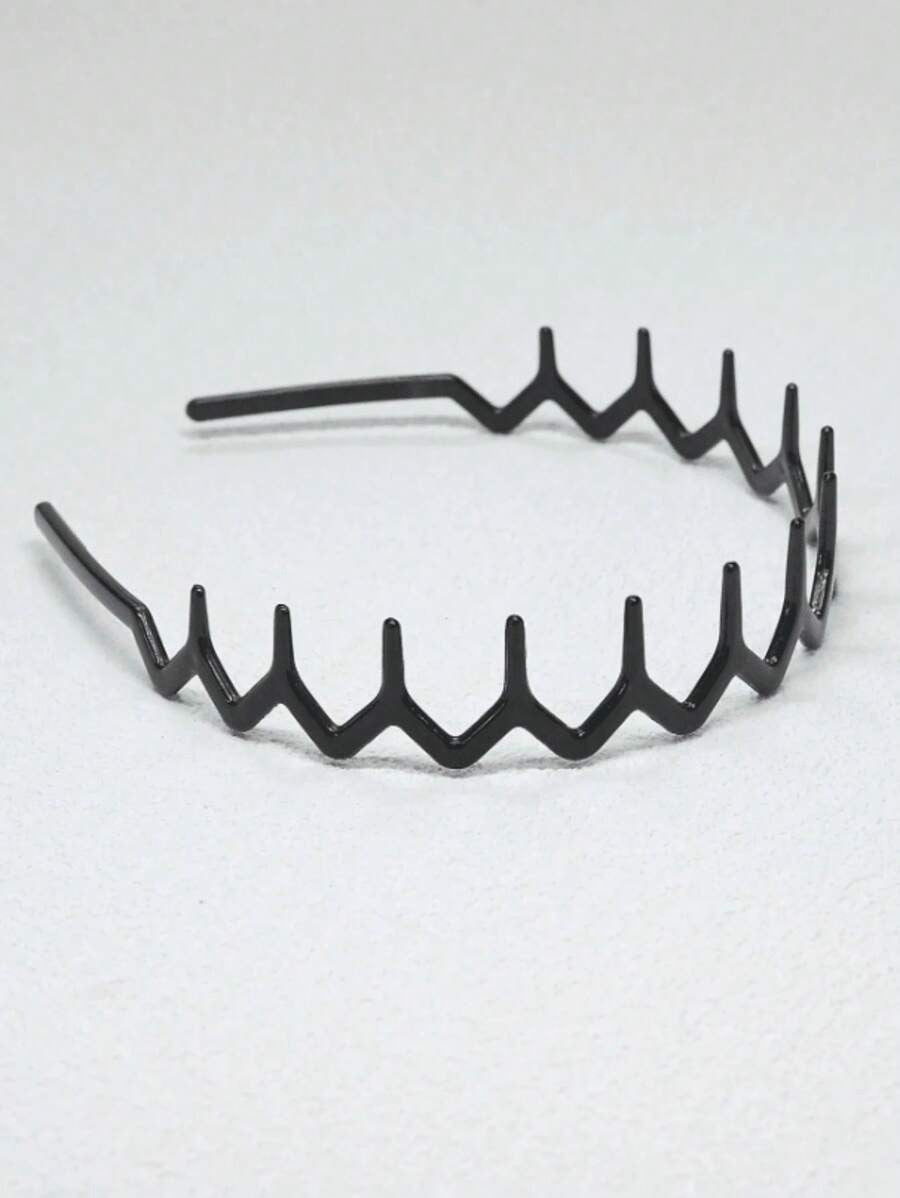 2 pezzi Cerchietto in stile semplice e alla moda con denti ondulati e antiscivolo, elegante, adatto per trucco, lavaggio e uso quotidiano