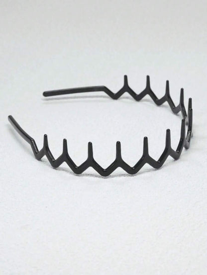 2 pezzi Cerchietto in stile semplice e alla moda con denti ondulati e antiscivolo, elegante, adatto per trucco, lavaggio e uso quotidiano
