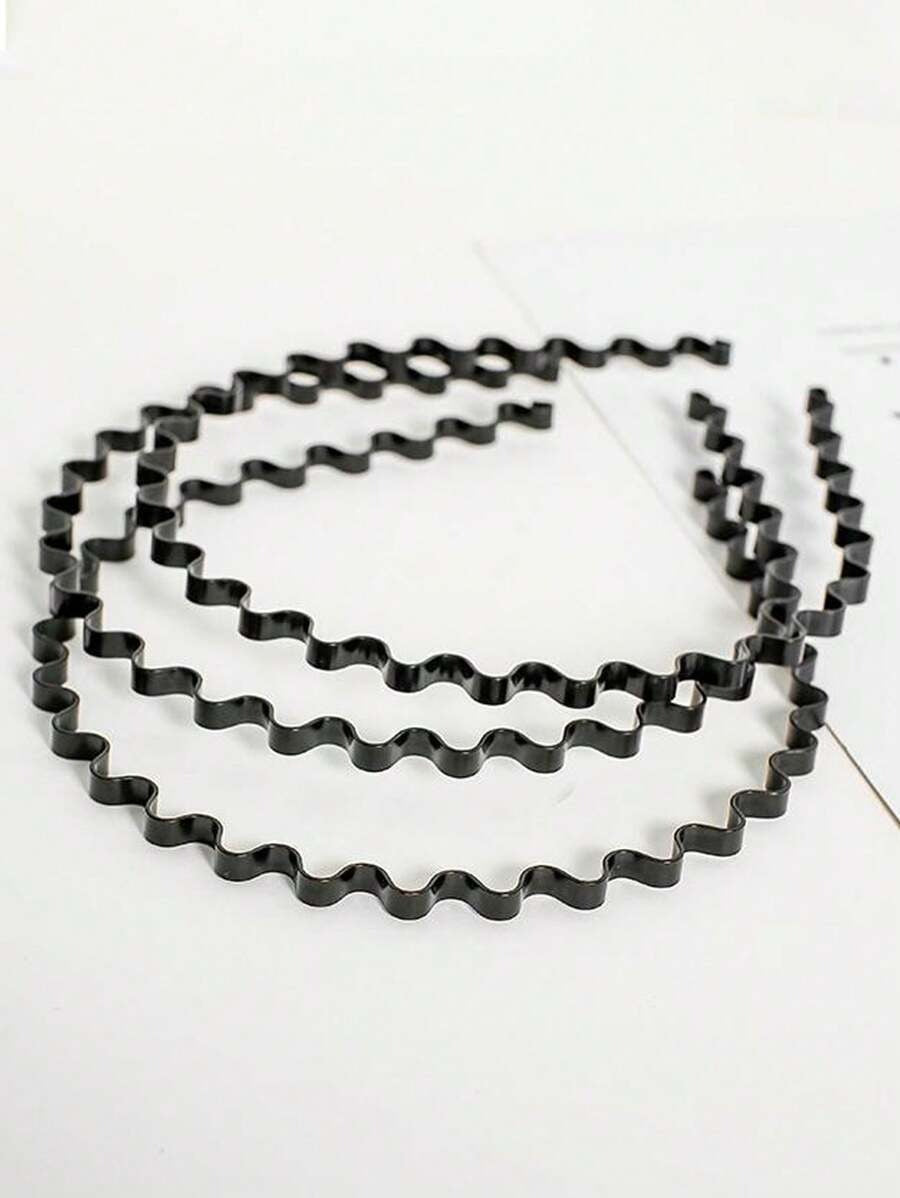 2 pezzi Cerchietto in stile semplice e alla moda con denti ondulati e antiscivolo, elegante, adatto per trucco, lavaggio e uso quotidiano