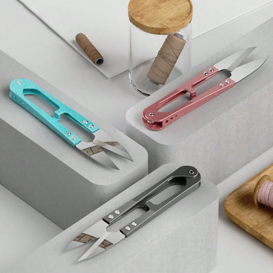 Forbici a forma di U in acciaio inossidabile da 1 pezzo, forbici nere minimaliste moderne per cucire