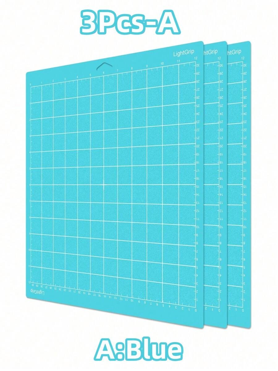 Set premium di 4 tappetini da taglio incisione di 12x12 pollici con 4 viscosità - Tappetini ad alta precisione antiscivolo per incisione laser, taglio vinile e artigianato, con superficie autorigenerante per proteggere i piani di lavoro