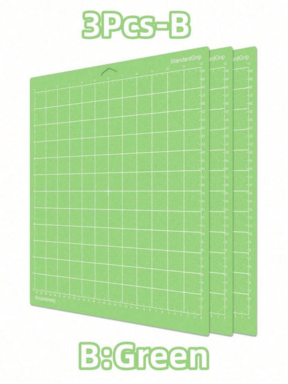Set premium di 4 tappetini da taglio incisione di 12x12 pollici con 4 viscosità - Tappetini ad alta precisione antiscivolo per incisione laser, taglio vinile e artigianato, con superficie autorigenerante per proteggere i piani di lavoro