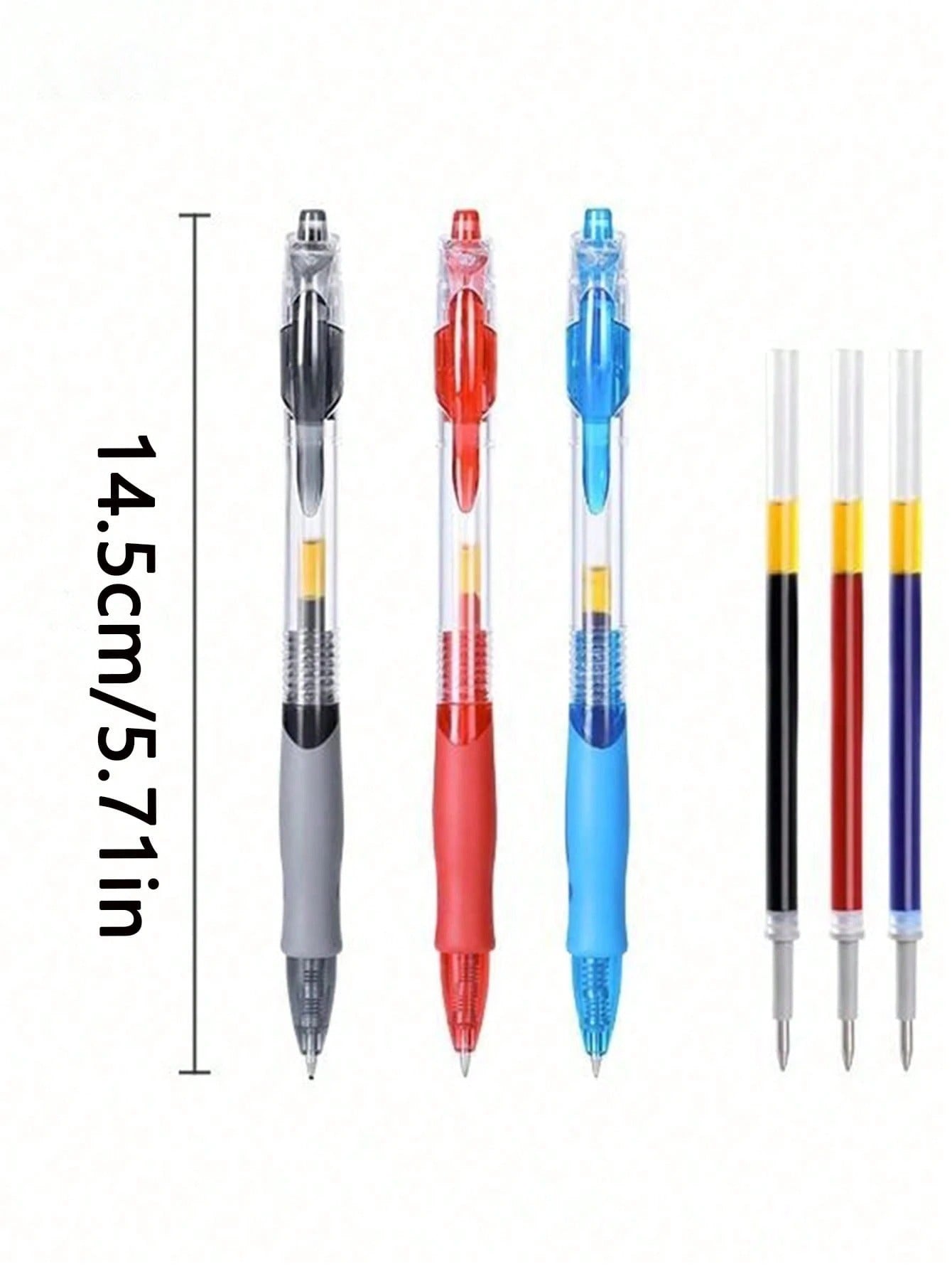 Set di penne a sfera a inchiostro gel retrattili, penne a sfera con inchiostro nero/rosso/blu, penne speciali per scrivere agli esami, design penne liner sottili per scuola
