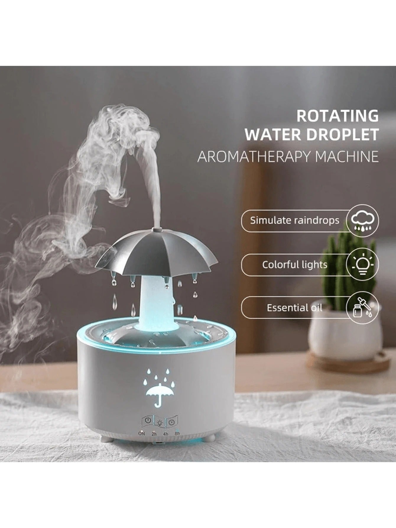 Diffusore di aromaterapia a ultrasuoni con timer a intervalli, 7 luci LED e spegnimento automatico, adatto come regalo di San Valentino per fidanzati e fidanzate, macchina per aromaterapia automatica per casa e hotel