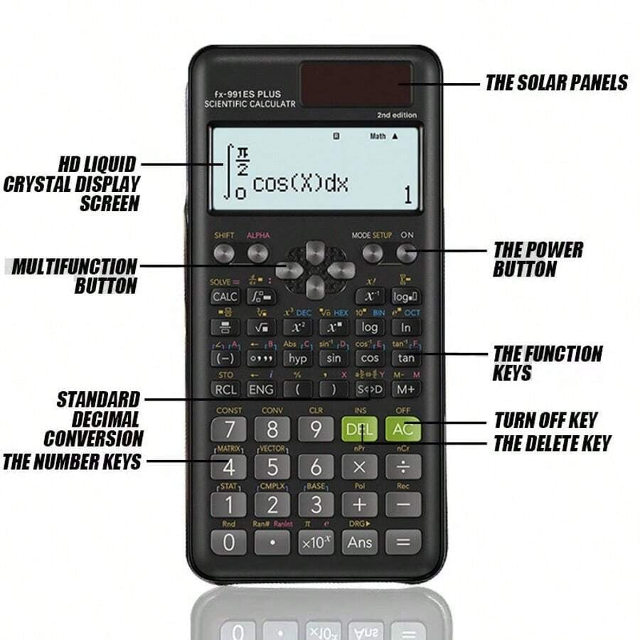 Calcolatrice multifunzionale FX-991 ES PLUS - 417 funzioni, progettata appositamente per gli esami degli studenti, confezione economica, forniture scolastiche, ritorno a scuola