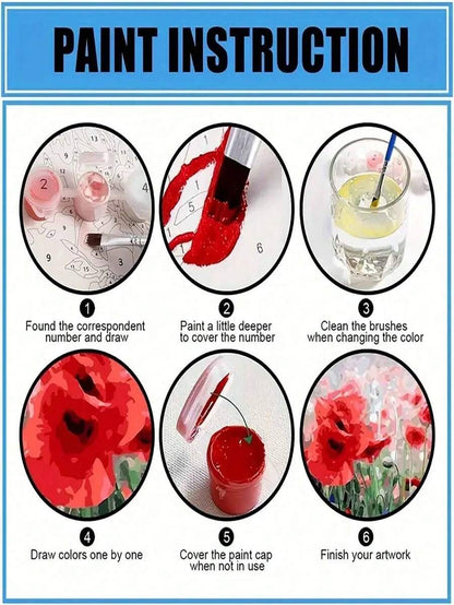 Artistica Pittura a Numeri Fai-da-Te, Kit di Pittura ad Olio Artistica per Decorazione della Camera da Letto e Decorazione Murale, Metodo di Pittura Semplice e Divertente, Nessun Requisito di Base per il Disegno