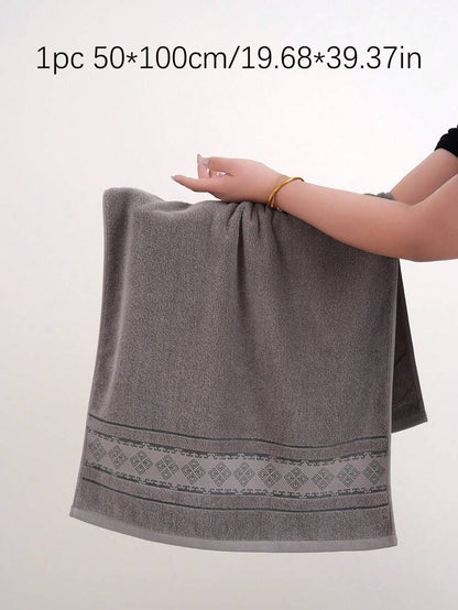 1 pezzo 100% Cotone Salvietta da bagno/Salvietta per il viso/Asciugamano da bagno con bordo in raso, assorbente e morbida, salvietta da ospite di stile elegante, decorazione bagno di alta qualità