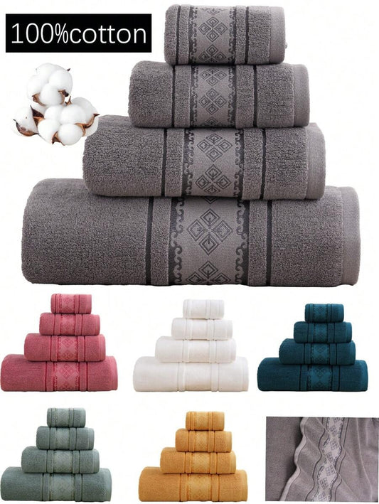 1 pezzo 100% Cotone Salvietta da bagno/Salvietta per il viso/Asciugamano da bagno con bordo in raso, assorbente e morbida, salvietta da ospite di stile elegante, decorazione bagno di alta qualità