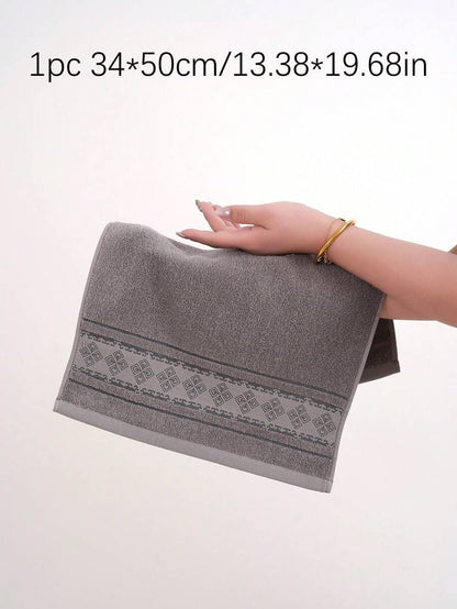 1 pezzo 100% Cotone Salvietta da bagno/Salvietta per il viso/Asciugamano da bagno con bordo in raso, assorbente e morbida, salvietta da ospite di stile elegante, decorazione bagno di alta qualità