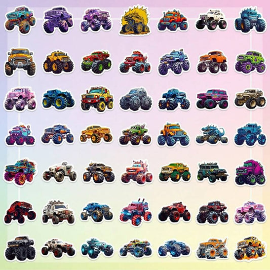 50 pezzi fumetto veicoli adesivi , compreso macchine , camion , mostro camion , graffiti Decalcomanie per styling auto