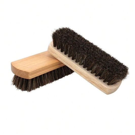 spazzola di alta qualità in setole di cavallo, oliata e lucida, per rimuovere la polvere, spazzola in pelle morbida per scarpe, setole in legno massello, resistente, non danneggia il crino, adatta per lucidare