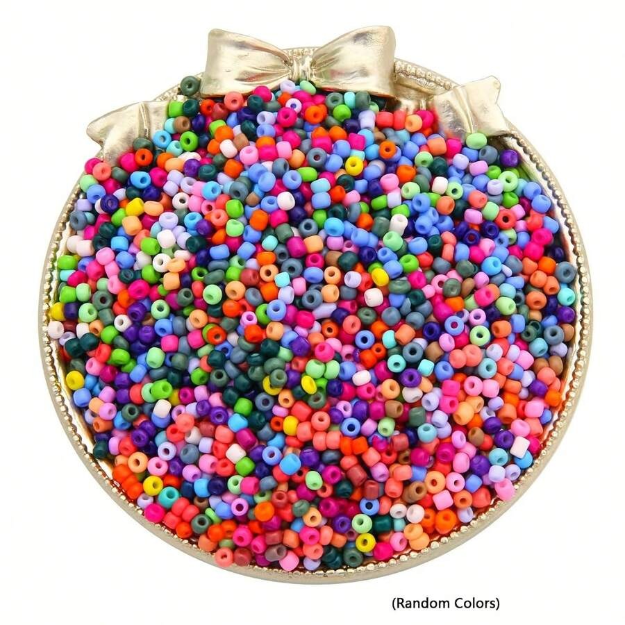 4800pz / 9600pz Perline di vetro da 3mm, kit per la creazione di gioielli, include 24 colori di perline sciolte di vetro, filo di perline, per realizzare gioielli
