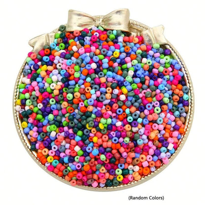 4800pz / 9600pz Perline di vetro da 3mm, kit per la creazione di gioielli, include 24 colori di perline sciolte di vetro, filo di perline, per realizzare gioielli