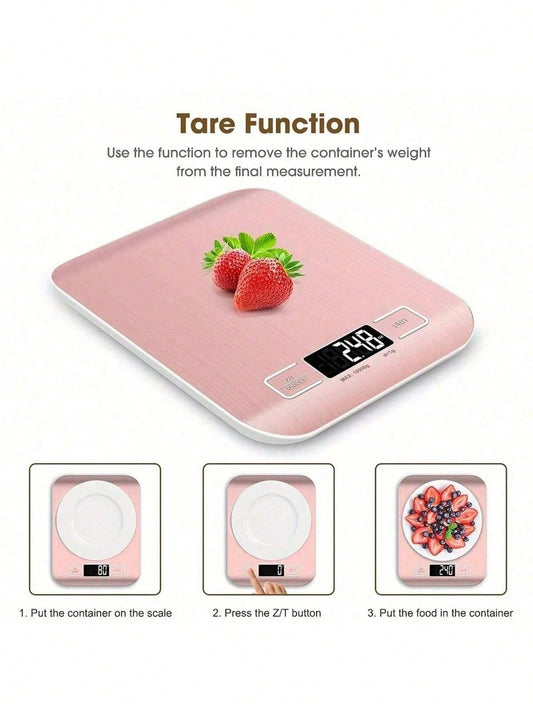 Bilancia da cucina digitale di precisione con display LCD retroilluminato | Bilancia multiuso in acciaio inossidabile robusta, per panificazione, cucina, caffè e gioielli | Conversione istantanea once/grammi, funzione Tara (batterie incluse)