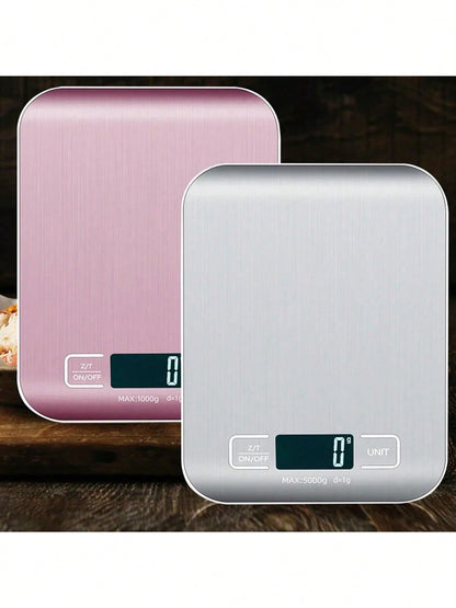 Bilancia da cucina digitale di precisione con display LCD retroilluminato | Bilancia multiuso in acciaio inossidabile robusta, per panificazione, cucina, caffè e gioielli | Conversione istantanea once/grammi, funzione Tara (batterie incluse)