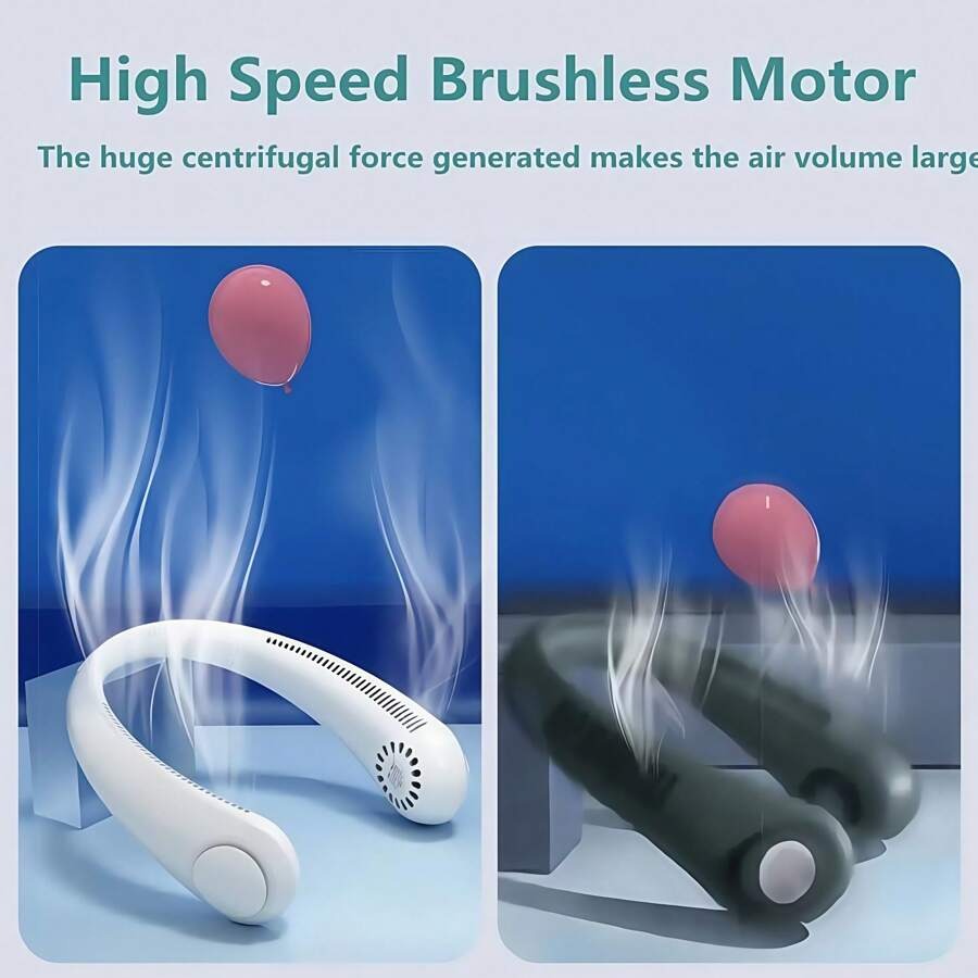Ventilatore da collo senza mani - Ventilatore indossabile ricaricabile USB a 3 velocità, raffreddatore personale portatile da 800mAh per uso all'aperto/sport/ufficio, funzionamento ultra silenzioso