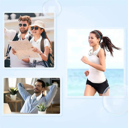 Ventilatore da collo senza mani - Ventilatore indossabile ricaricabile USB a 3 velocità, raffreddatore personale portatile da 800mAh per uso all'aperto/sport/ufficio, funzionamento ultra silenzioso