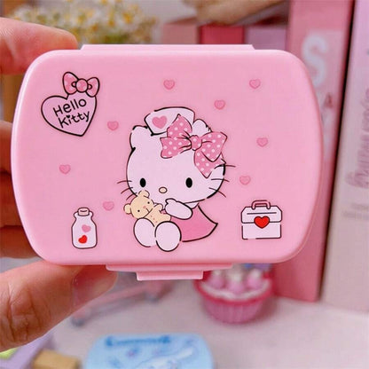 Organizer per pillole Kitten di Sanrio, portatile, organizer per orecchini, anelli e collane, carino - leggero, portatile, scatola di stoccaggio durevole