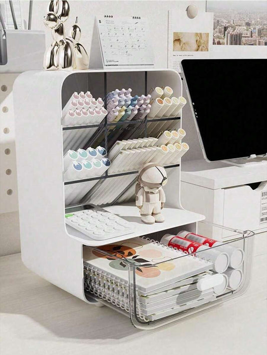 1 pezzo Porta penna leggero e obliquo - Organizer per scrivania multifunzione per ufficio, porta penne ad inserimento obliquo, scatole portaoggetti da scrivania per studenti in camera da letto, dormitorio