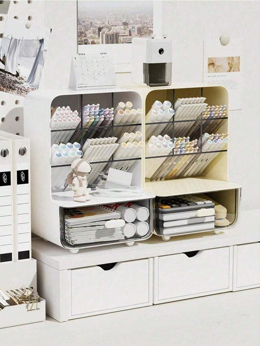 1 pezzo Porta penna leggero e obliquo - Organizer per scrivania multifunzione per ufficio, porta penne ad inserimento obliquo, scatole portaoggetti da scrivania per studenti in camera da letto, dormitorio