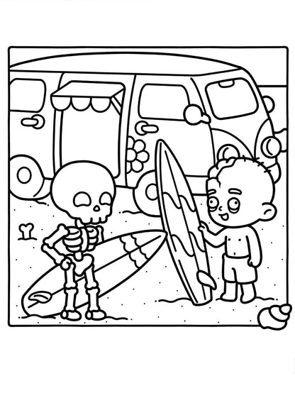 Libro da colorare SPAOKY ESTATE Coco per adulti e bambini, audace e facile, disegni semplici e grandi per libri da colorare rilassanti, regalo di Natale, Ognissanti, compleanno, Festa del Papà, forniture scolastiche