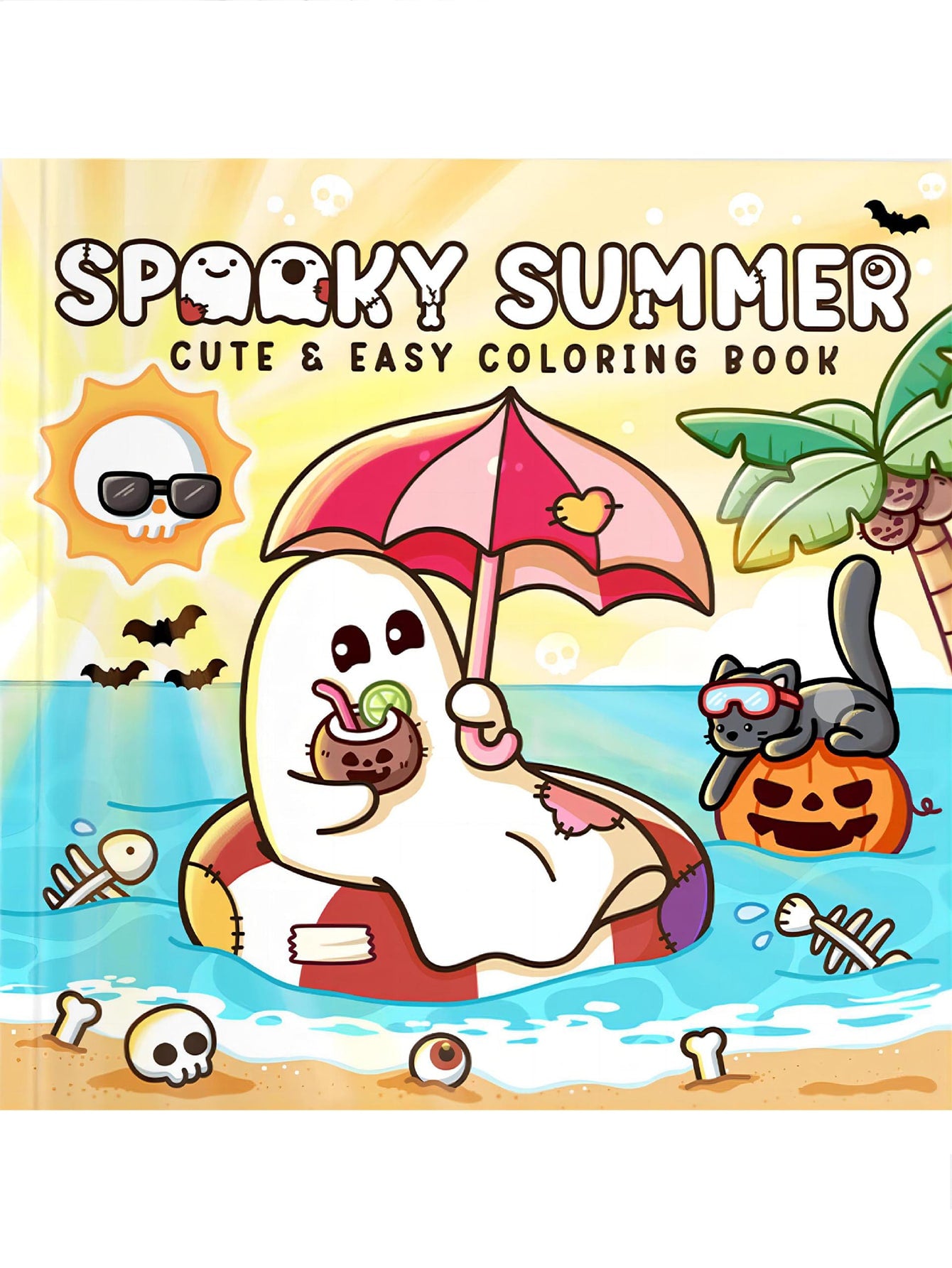 Libro da colorare SPAOKY ESTATE Coco per adulti e bambini, audace e facile, disegni semplici e grandi per libri da colorare rilassanti, regalo di Natale, Ognissanti, compleanno, Festa del Papà, forniture scolastiche