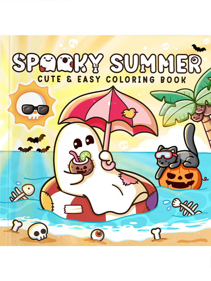 Libro da colorare SPAOKY ESTATE Coco per adulti e bambini, audace e facile, disegni semplici e grandi per libri da colorare rilassanti, regalo di Natale, Ognissanti, compleanno, Festa del Papà, forniture scolastiche