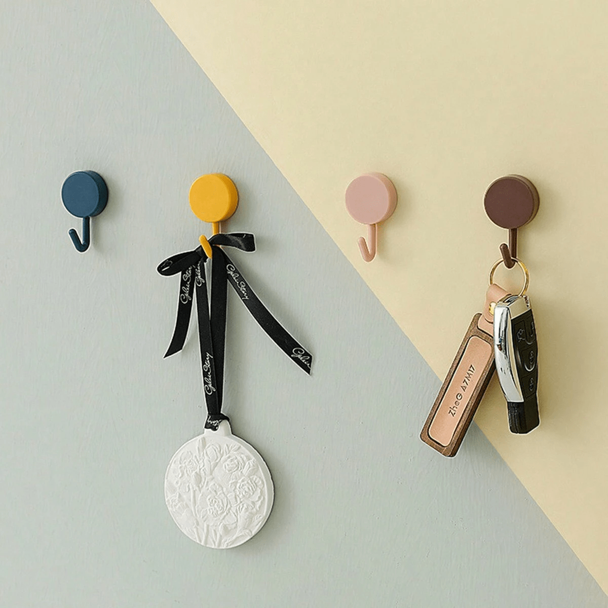 Ganci autoadesivi per appendere, senza bisogno di forare, adatti per appendere chiavi, vestiti, borse, asciugamani e altri accessori per l''organizzazione domestica, ganci adesivi per cucina e bagno