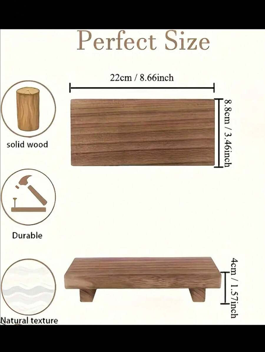 Supporto in legno da tavolo per esposizione, ideale come vassoio per sapone, candele, piante per il bagno e la cucina, perfetto per lo stile rustico, decorazione per bagno e cucina
