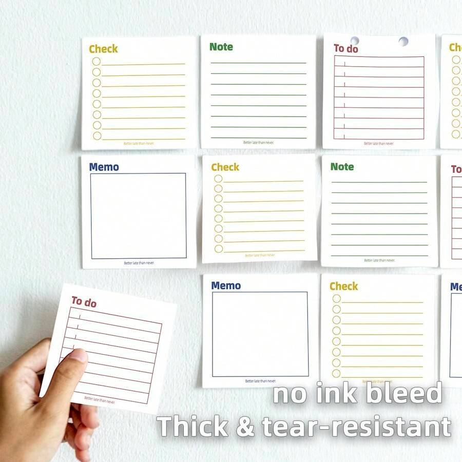 Note adesive per gestione del tempo e efficienza, 3"x3" - 50 fogli per blocchetto - Accessori da scrivania per scuola, ufficio e casa - Regalo ideale per insegnanti, donne e colleghi