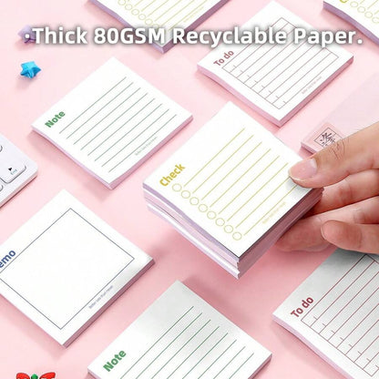 Note adesive per gestione del tempo e efficienza, 3"x3" - 50 fogli per blocchetto - Accessori da scrivania per scuola, ufficio e casa - Regalo ideale per insegnanti, donne e colleghi