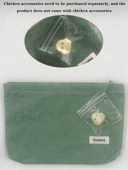 Borsa trucco con cerniera (senza ciondolo a forma di pollo), decorazione per camera da letto, bagno, soggiorno, scrivania, accessori da viaggio