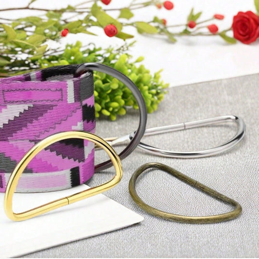 20 pezzi / confezione Anelli a D in metallo accessori per cinghie di borse a mano, cinture, borse, scarpe, cucito fai da te, accessori, dimensioni 10/12/15/20/25/32/38 mm